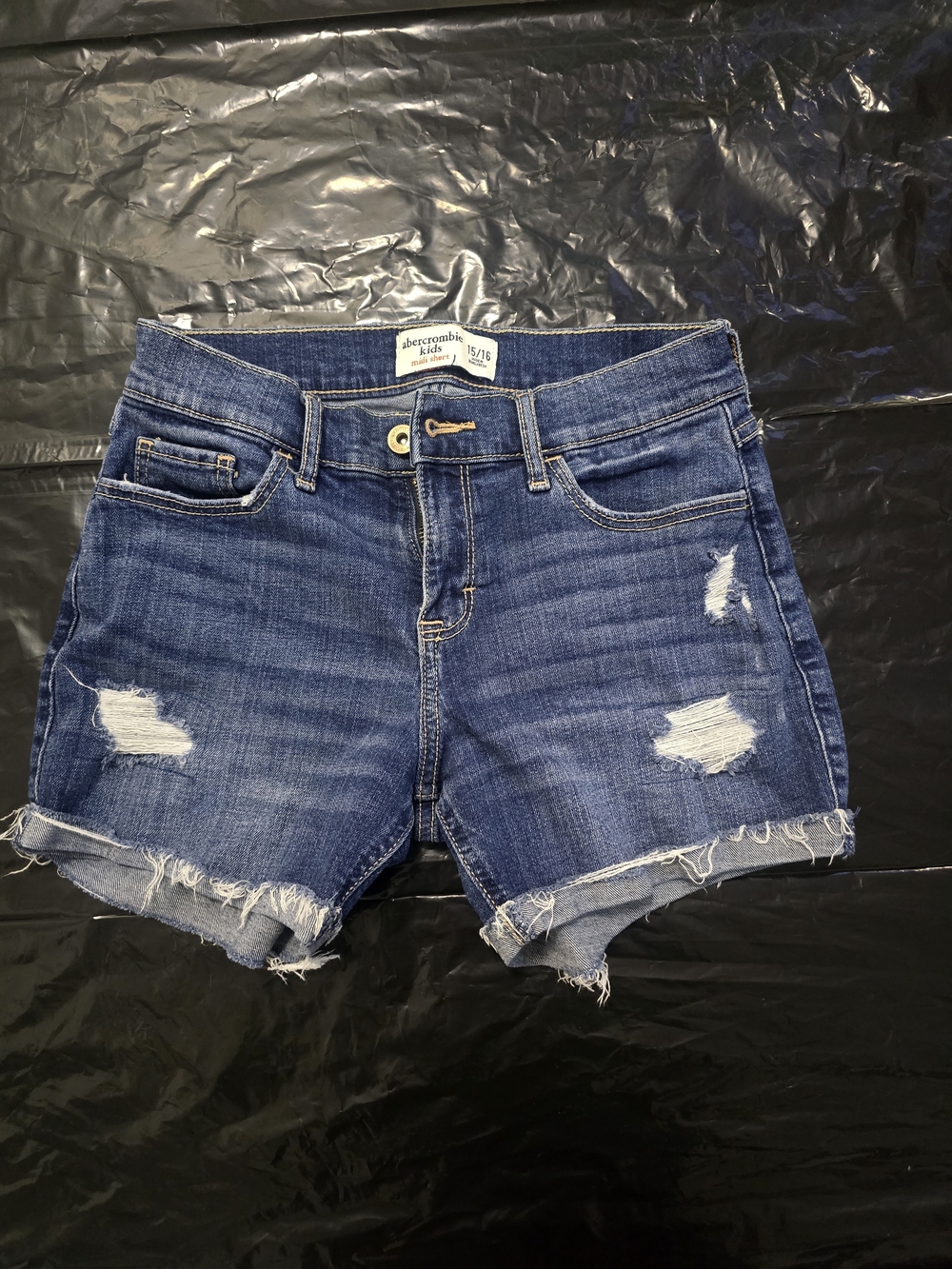 Abercrombie & Fitch Blue Distressed Denim Kids Shorts